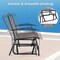 Set of 2 Outdoor Metal Glider Armchairs with Weather-Resistant Fabric